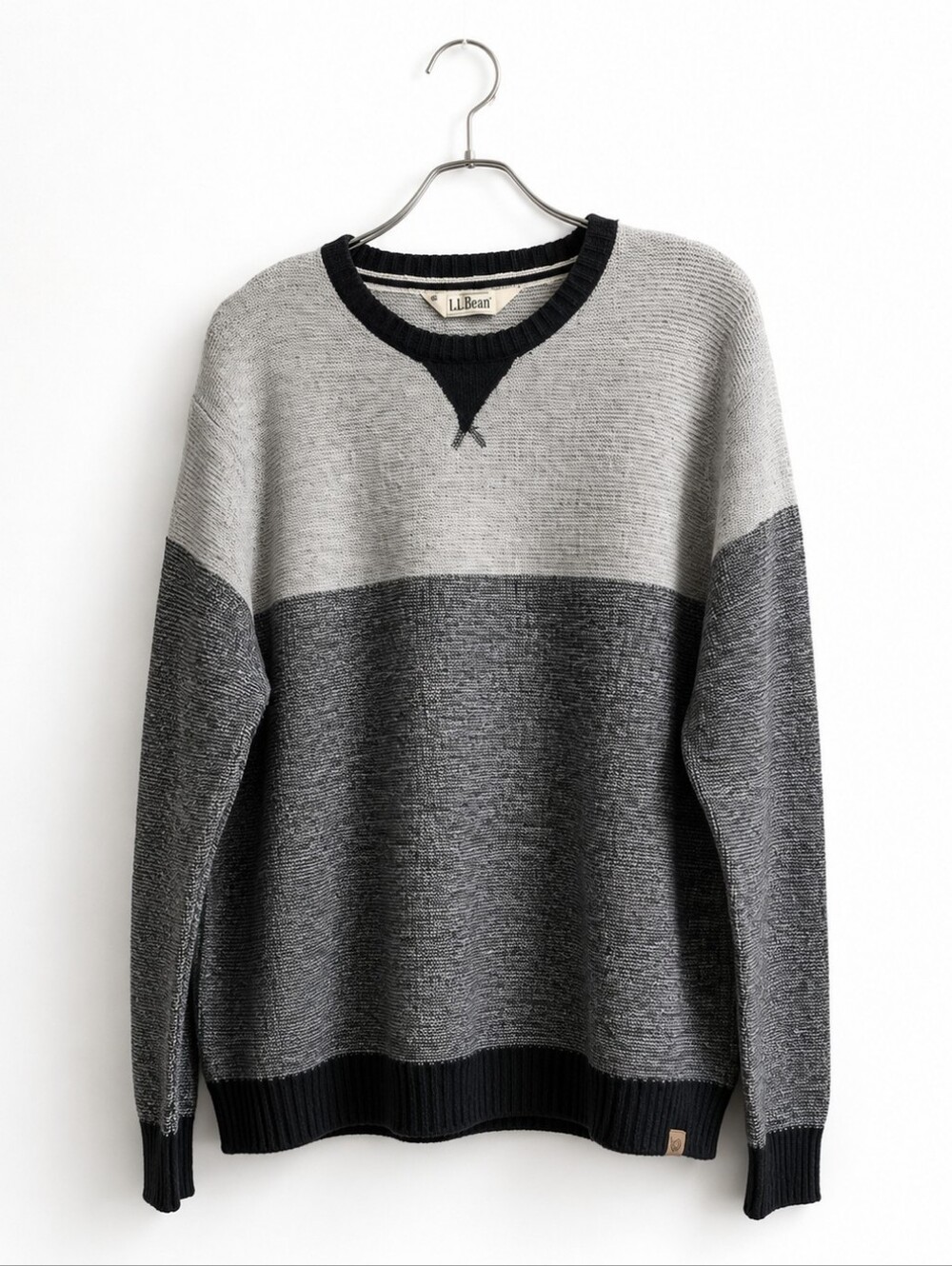 Tokyo Laundry Men's Gray Colorblock Knit Sweater Crew Neck Pullover Long Sleeve